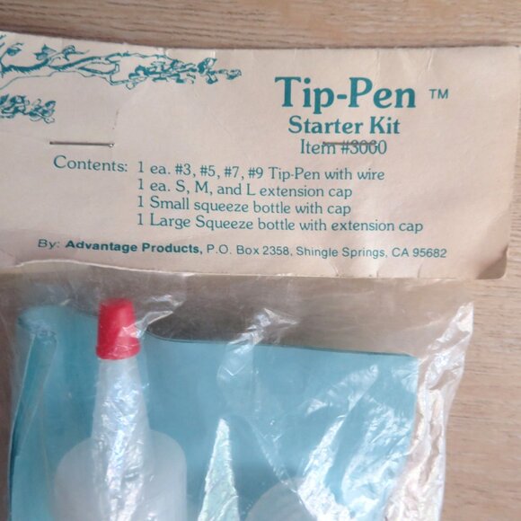 Vintage Craft Tip-Pen Set 4 Tips Craft Paint Glitter Glues Graphite Powder - Picture 2 of 10
